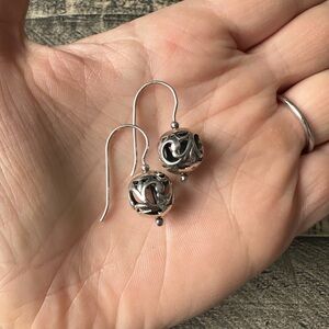 Silpada Sterling Silver Filigree Ball Drop Earrings